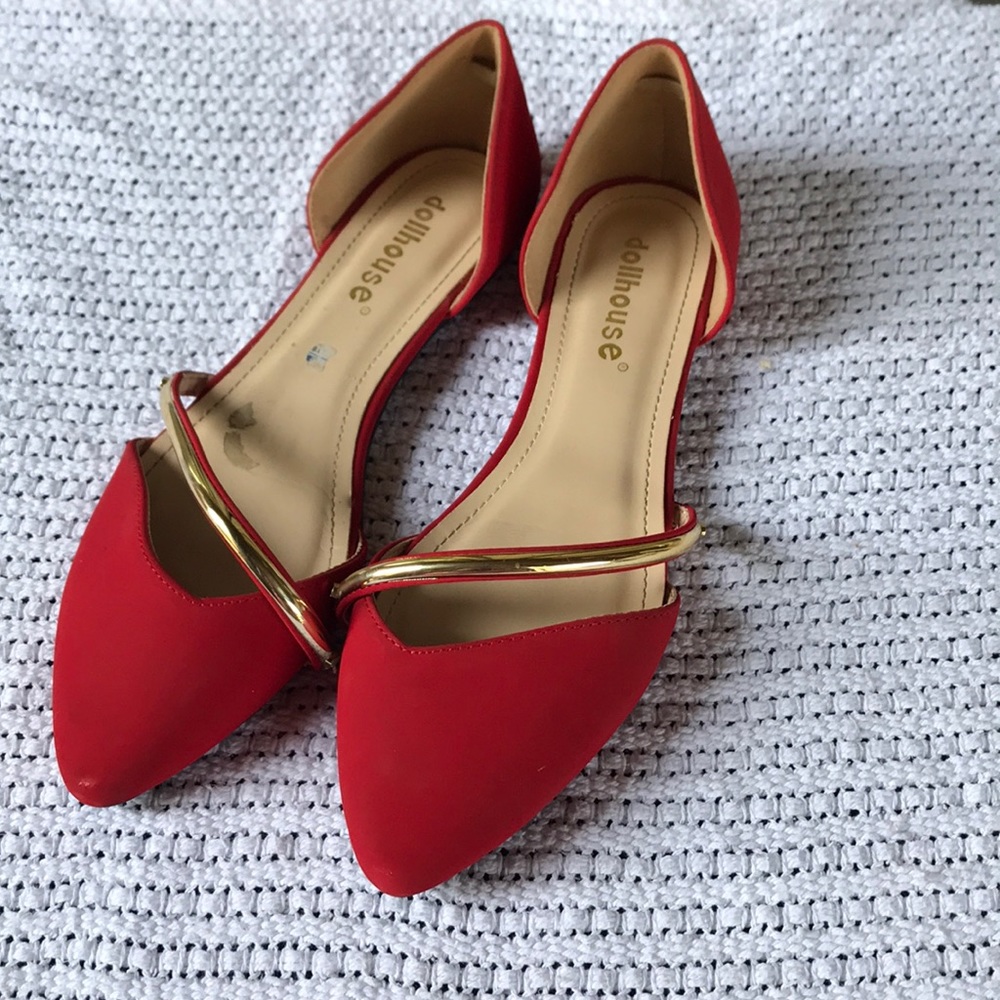 Red and gold flats